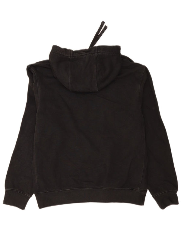 Nike Womens Graphic Oversized Hoodie Jumper UK 10 Small Black Cotton