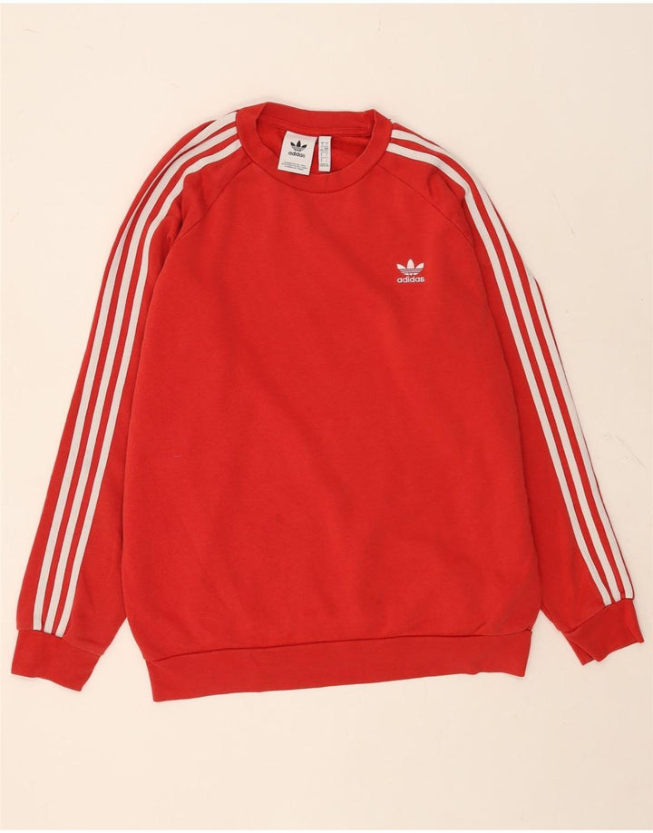 Adidas Mens Sweatshirt Jumper Large Red Cotton
