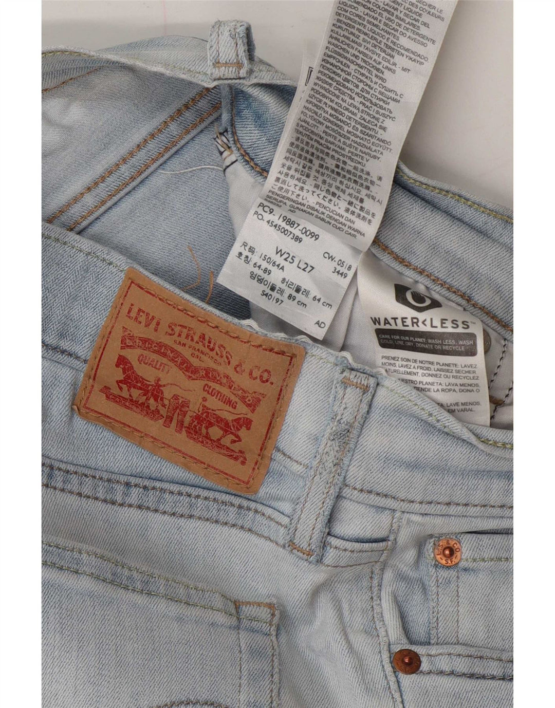 Levi's Womens Boyfriend Slim Jeans W25 L27 Blue Cotton