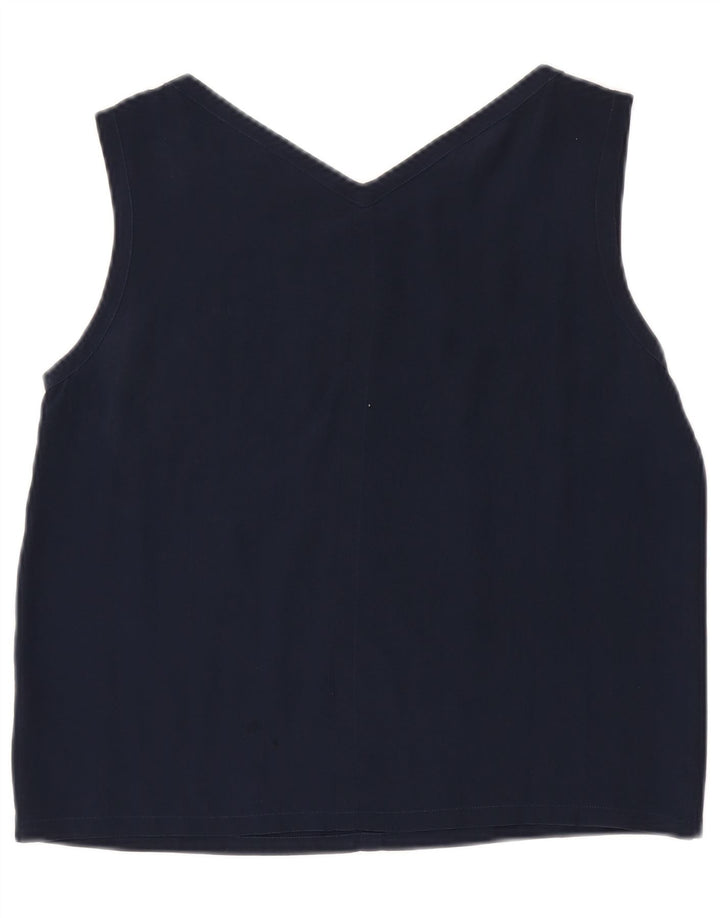Ball On Womens Vest Top UK 10 Small Navy Blue Silk