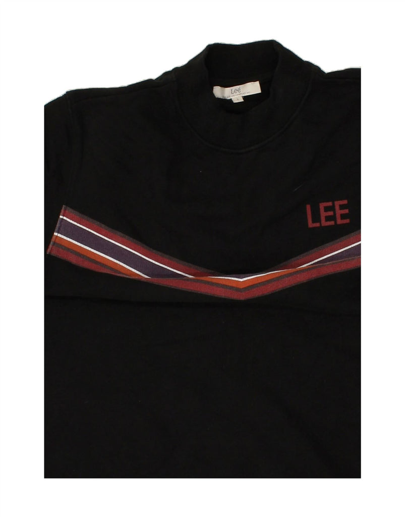 LEE Womens Jumper Dress UK 10 Small Black Striped Cotton Vintage Lee and Second-Hand Lee from Messina Hembry 