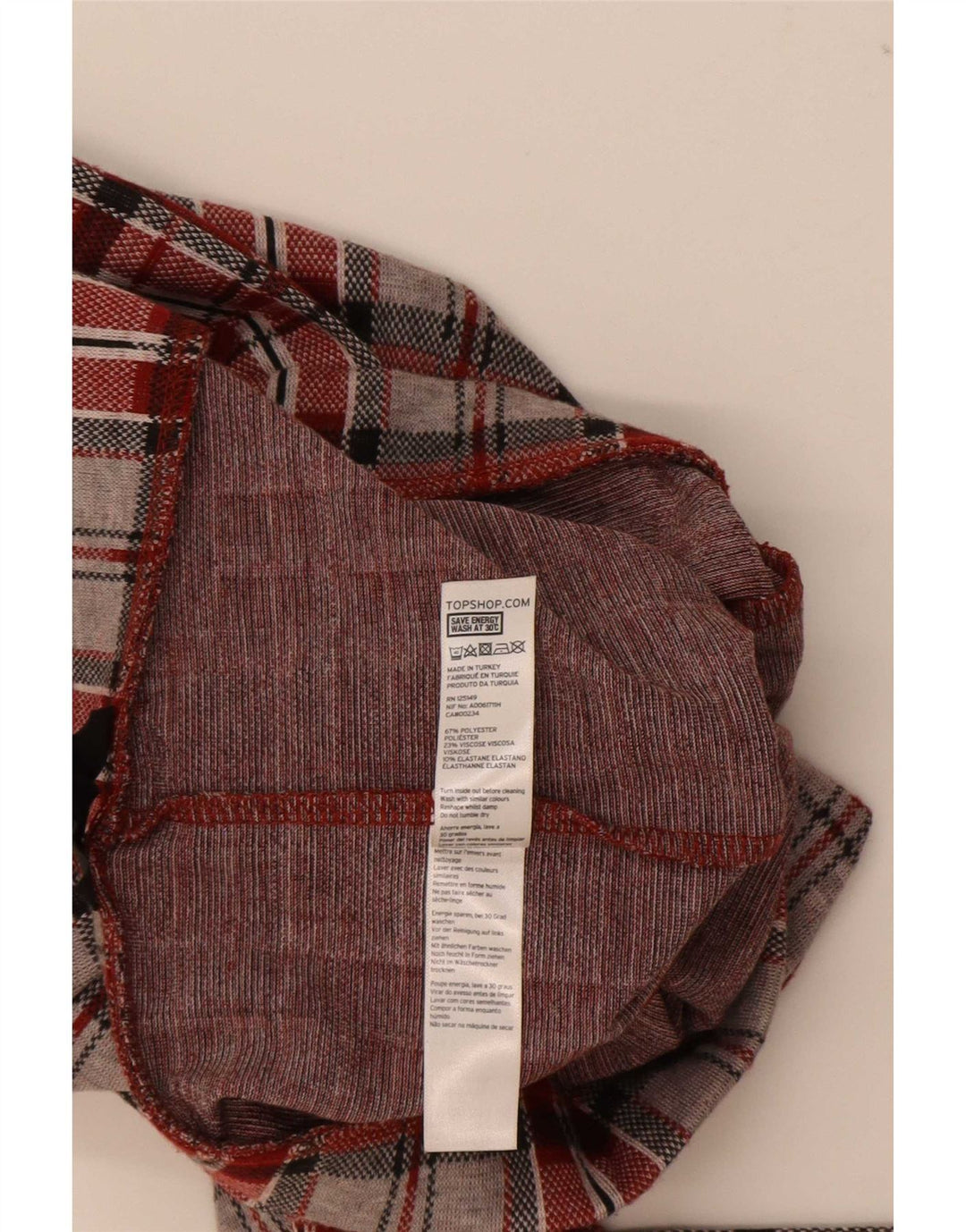 Topshop Womens Graphic Leggings UK 8 Small Red Check Polyester