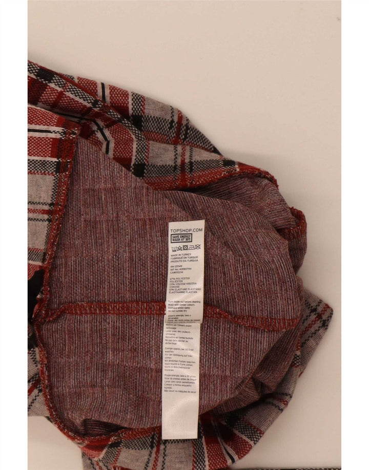 Topshop Womens Graphic Leggings UK 8 Small Red Check Polyester