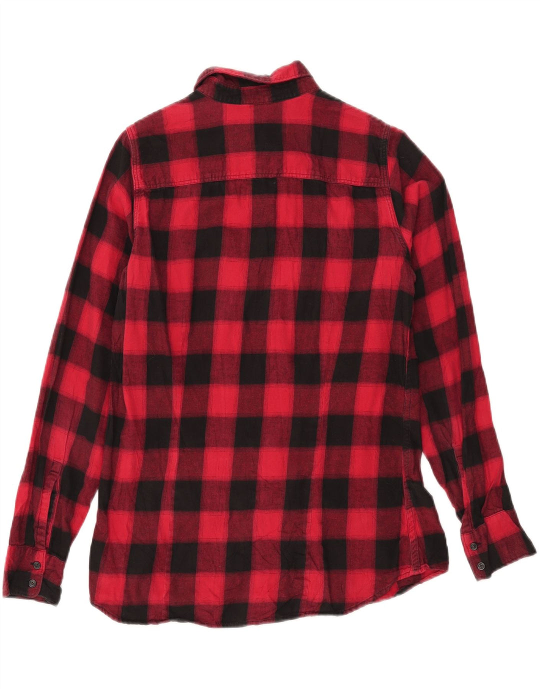 EDDIE BAUER Womens Flannel Shirt UK 14 Medium Red Check