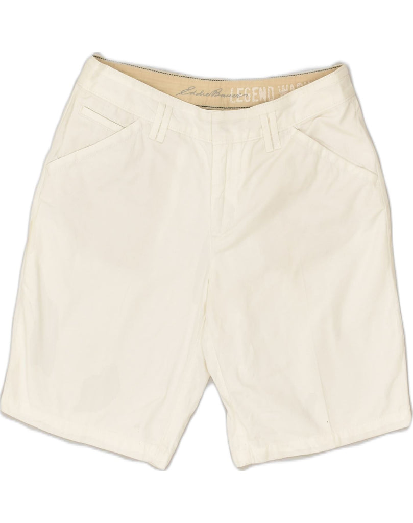 EDDIE BAUER Womens Chino Shorts US 8 Medium W31 White Cotton | Vintage Eddie Bauer | Thrift | Second-Hand Eddie Bauer | Used Clothing | Messina Hembry 