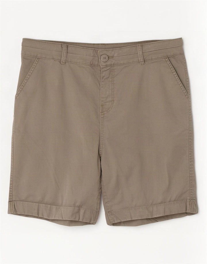 M&Co Womens Chino Shorts UK 14 Large W32 Grey Cotton