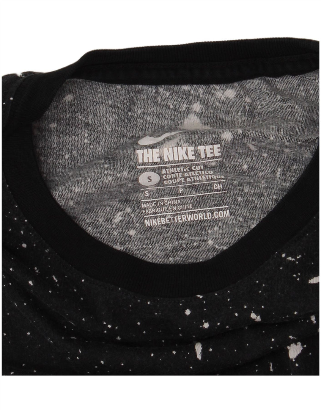 Nike Mens Graphic T-Shirt Top Small Black Spotted