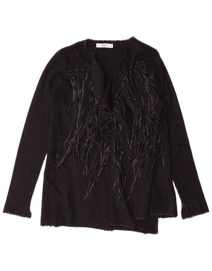 ZARA Womens Open Cardigan Sweater UK 10 Small Black