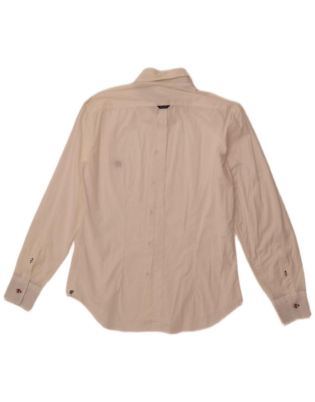 BELFE Mens Shirt Medium White Cotton