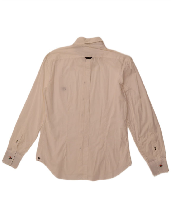 BELFE Mens Shirt Medium White Cotton