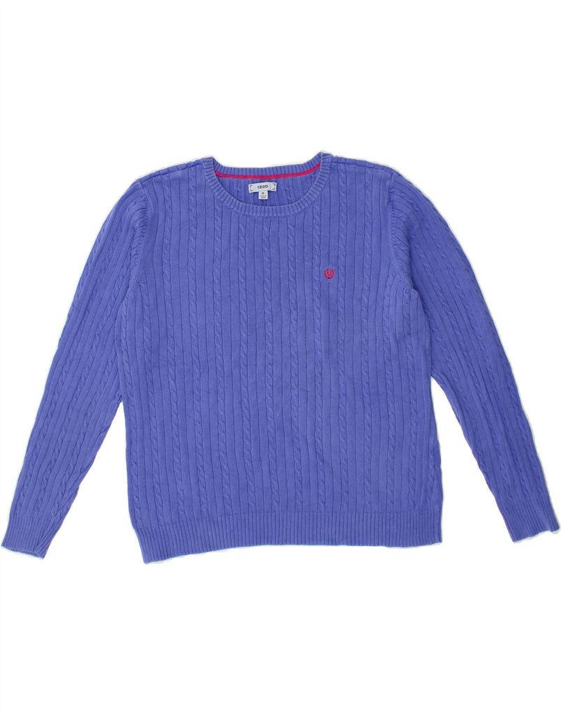 IZOD Womens Boat Neck Jumper Sweater UK 18 XL Purple Cotton Vintage Izod and Second-Hand Izod from Messina Hembry 