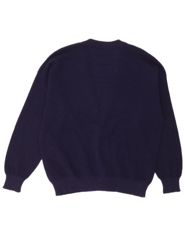 Lacoste Mens Cardigan Sweater Size 6 XL Navy Blue Wool