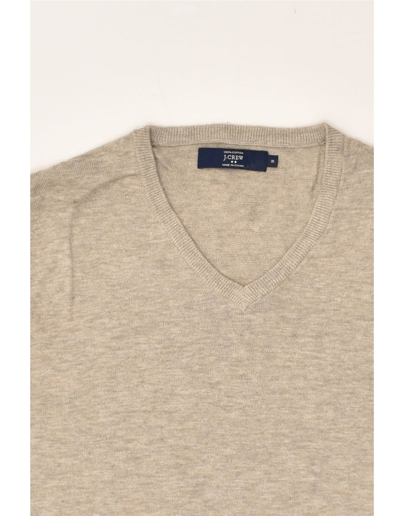 J. CREW Mens V-Neck Jumper Sweater Medium Grey Cotton | Vintage J. Crew | Thrift | Second-Hand J. Crew | Used Clothing | Messina Hembry 