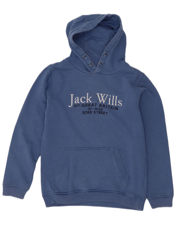 Jack Wills Boys Graphic Hoodie Jumper 10-11 Years Blue Cotton