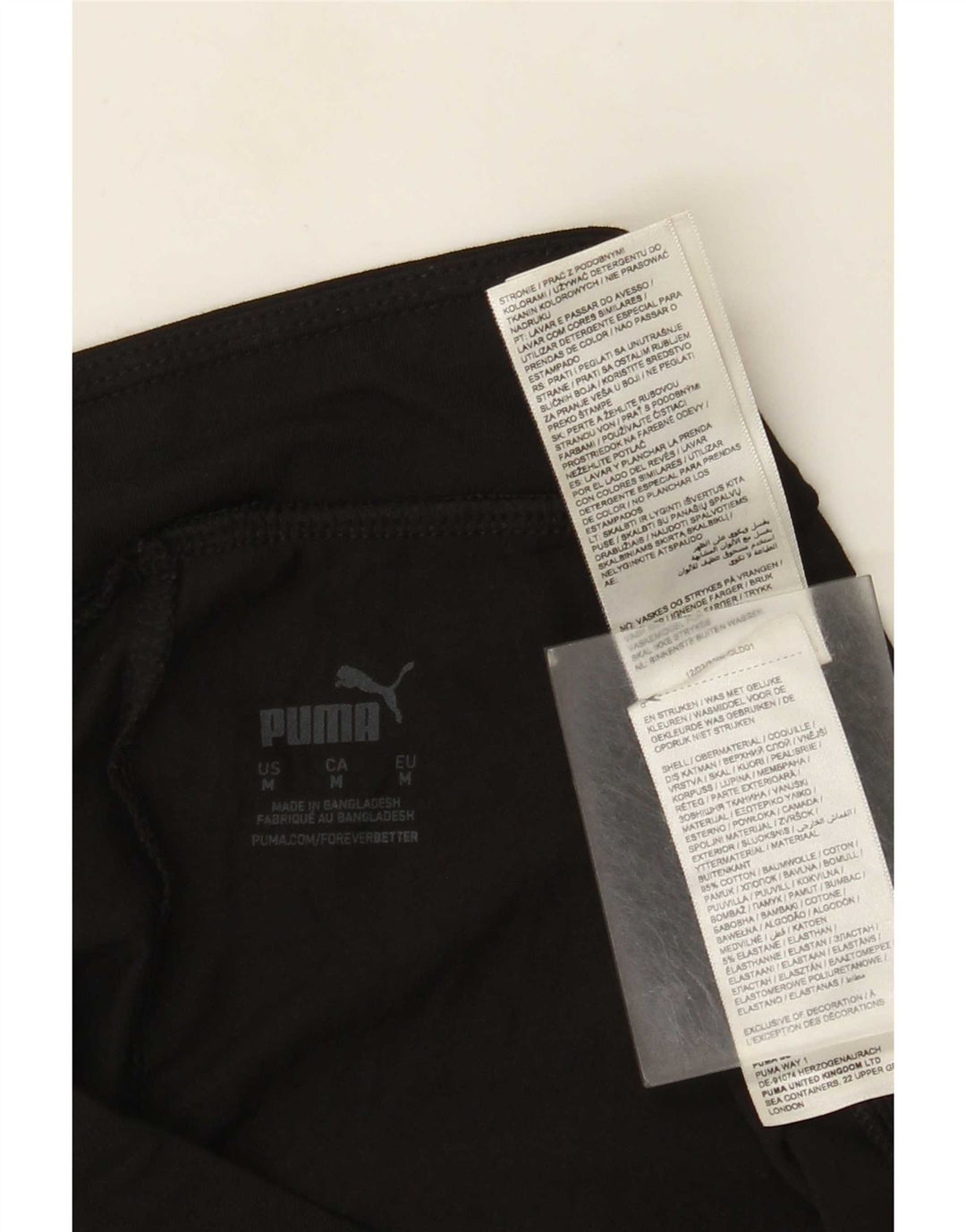 Puma Womens Leggings UK 12 Medium Black Cotton