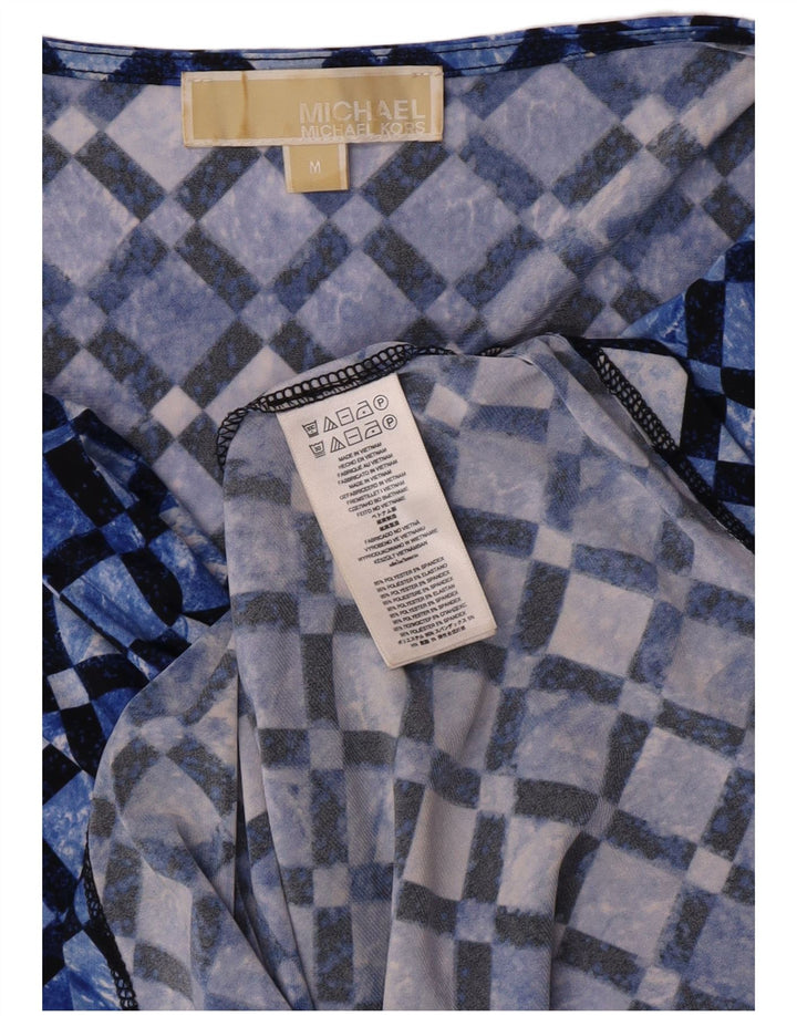 Michael Kors Womens Sleeveless Sheath Dress UK 12 Medium Blue Geometric