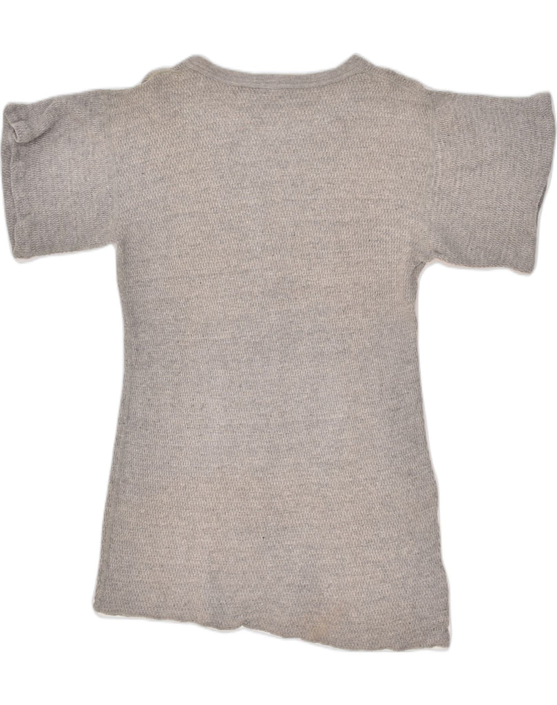 CALVIN KLEIN Womens Asymmetric Top UK 14 Medium Grey Cotton | Vintage Calvin Klein | Thrift | Second-Hand Calvin Klein | Used Clothing | Messina Hembry 