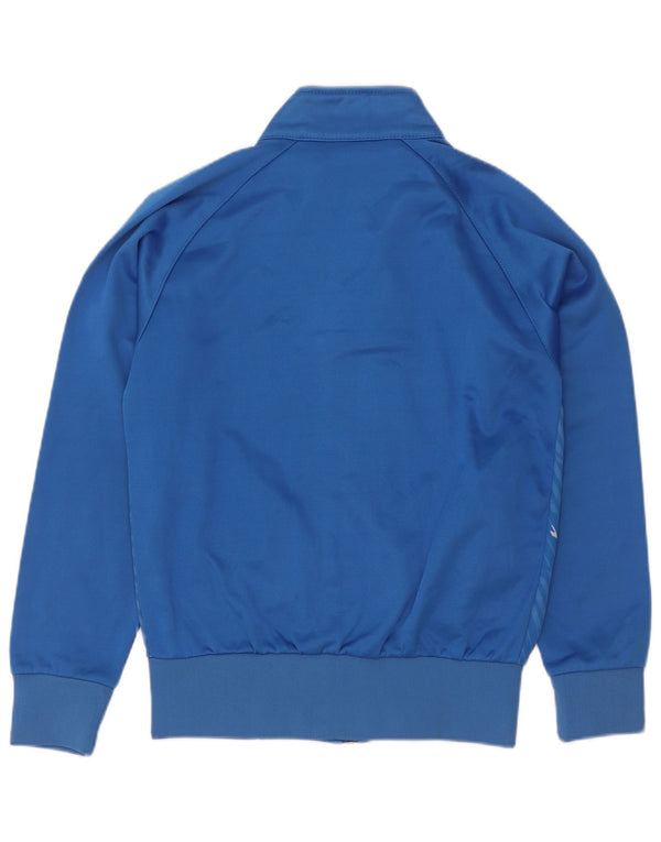 Vintage Mens Tracksuit Top Jacket Small Blue Striped Polyester
