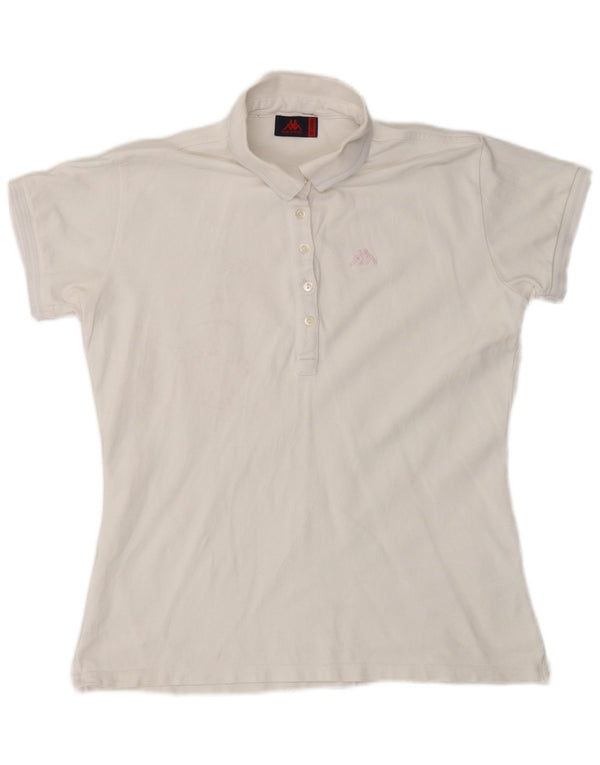 Kappa Womens Polo Shirt UK 20 2XL White Cotton