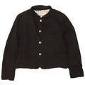 Zara Womens Crop Bomber Jacket UK 18 XL Black Cotton