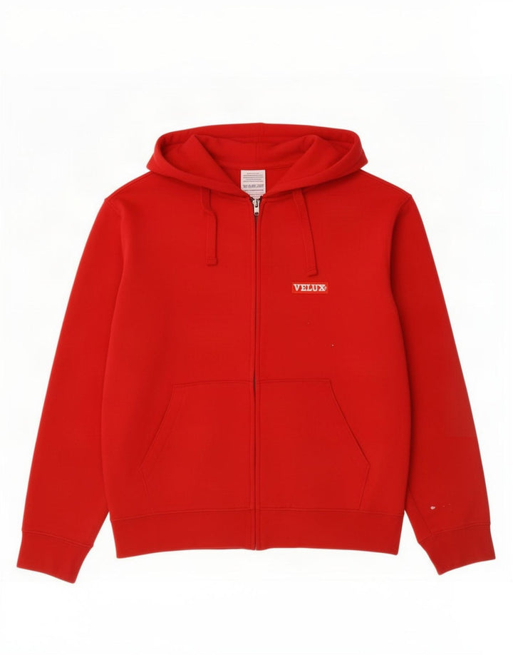 Russell Athletic Mens Zip Hoodie Sweater Medium Red Cotton