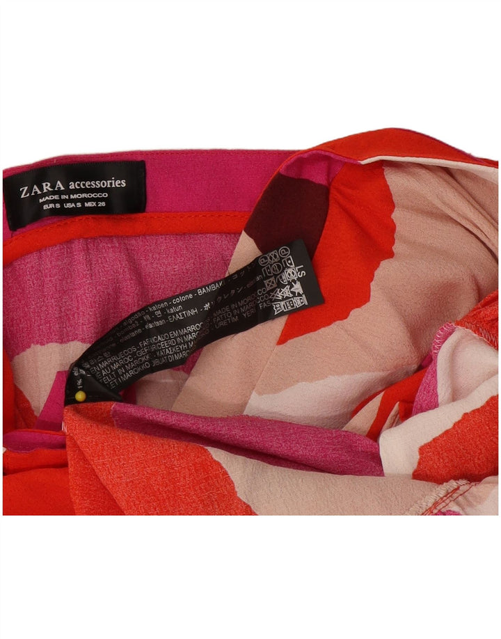Zara Womens Wrap Skirt Small W24  Multicoloured Colourblock Cotton