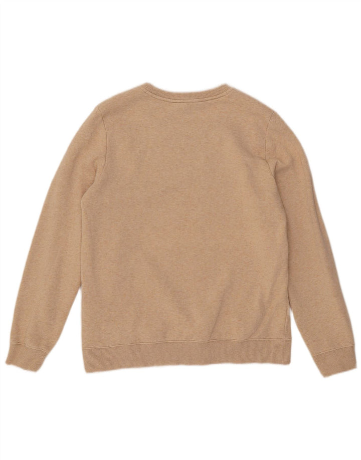 Tommy Hilfiger Womens Graphic Sweatshirt Jumper UK 14 Medium Beige Cotton