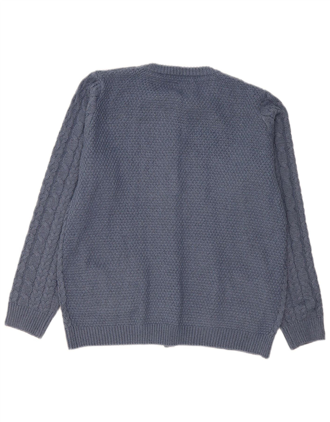 Vintage Womens Loose Fit Cardigan Sweater UK 14 Medium Blue Polyester