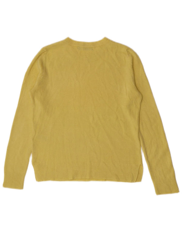 Marks & Spencer Womens Crew Neck Jumper Sweater UK 10 Small Yellow Acrylic
