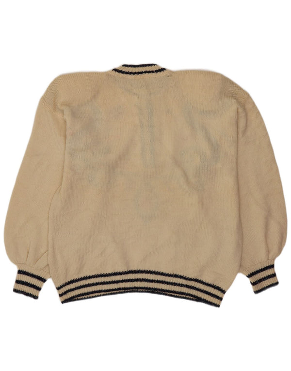 Vintage Womens Crew Neck Jumper Sweater UK 18 XL Off White Fair Isle