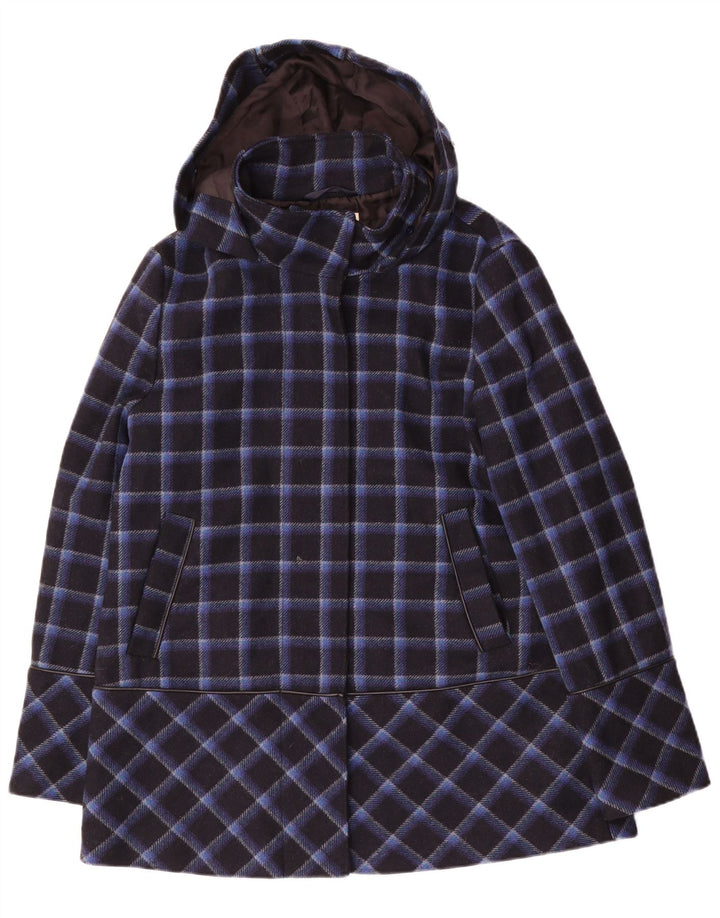 ESPRIT Womens Hooded Windbreaker Jacket UK 14 Medium Black Check