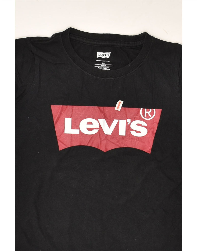 LEVI'S Boys Graphic T-Shirt Top 7-8 Years Black Cotton | Vintage Levi's | Thrift | Second-Hand Levi's | Used Clothing | Messina Hembry 