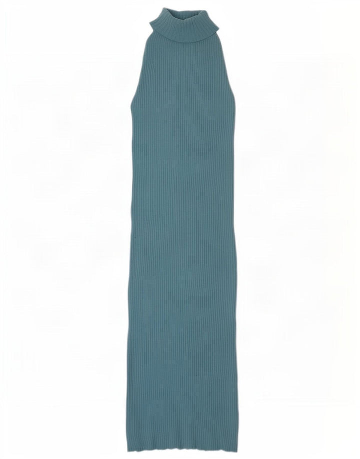 Zara Womens Maxi Halter Dress UK 12 Medium Blue Nylon