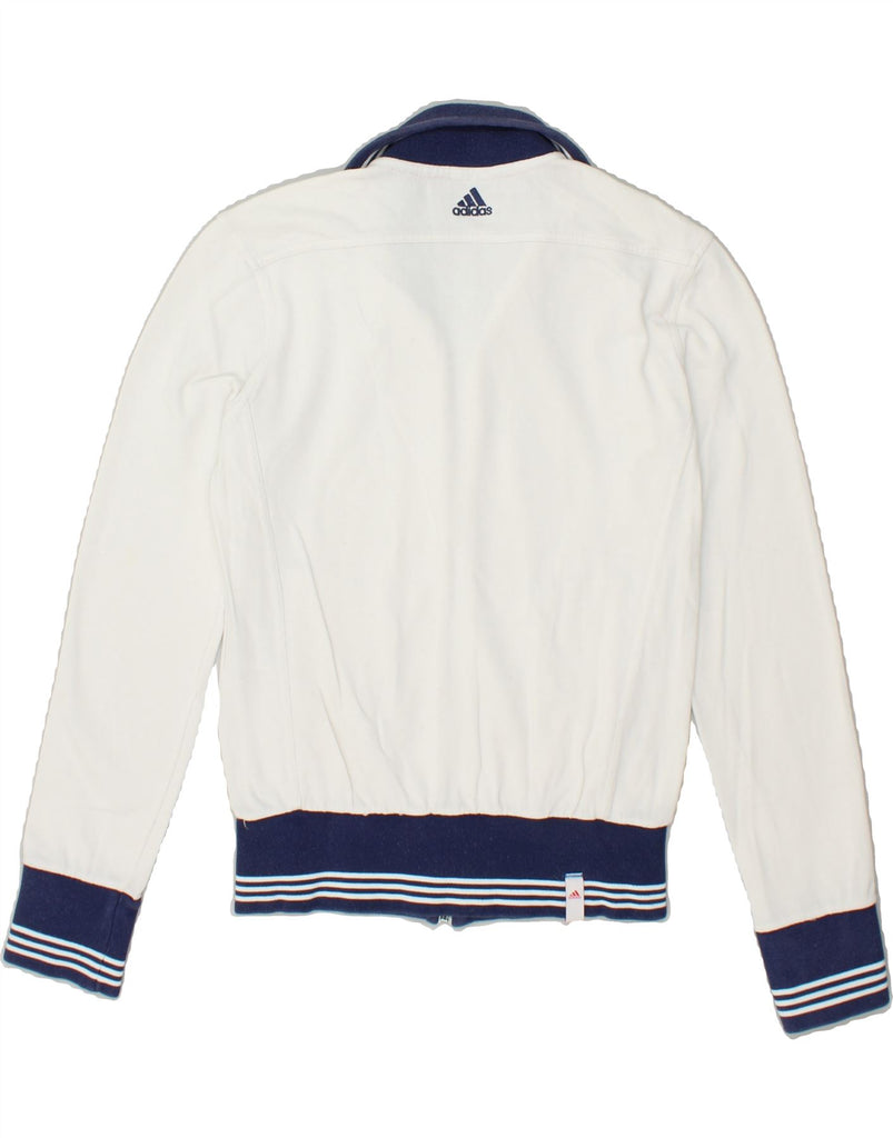 ADIDAS Womens Tracksuit Top Jacket UK 16 Large  White Colourblock Cotton | Vintage Adidas | Thrift | Second-Hand Adidas | Used Clothing | Messina Hembry 
