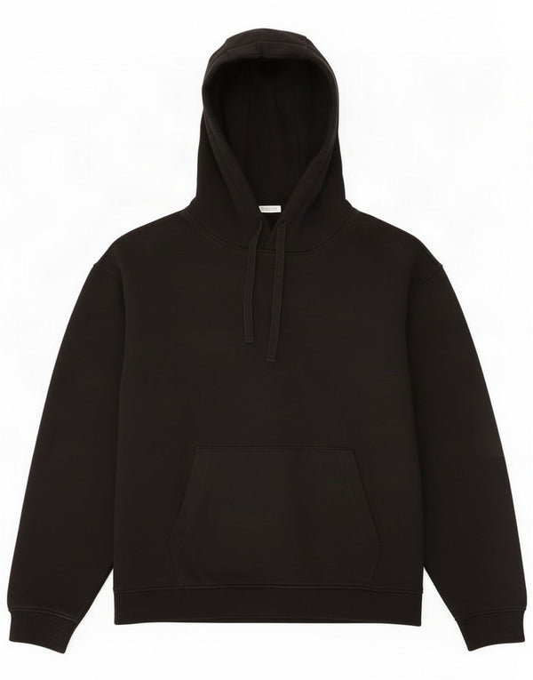 Zara Mens Hoodie Jumper Large Black Cotton