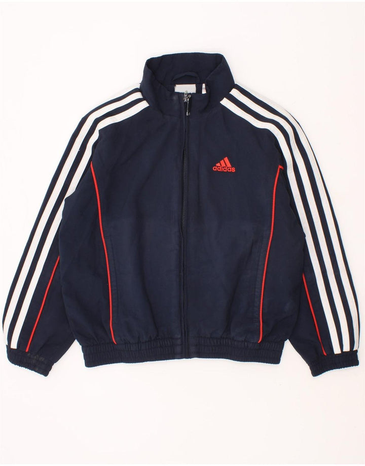 ADIDAS Boys Tracksuit Top Jacket 5-6 Years Navy Blue Polyester Vintage Adidas and Second-Hand Adidas from Messina Hembry 