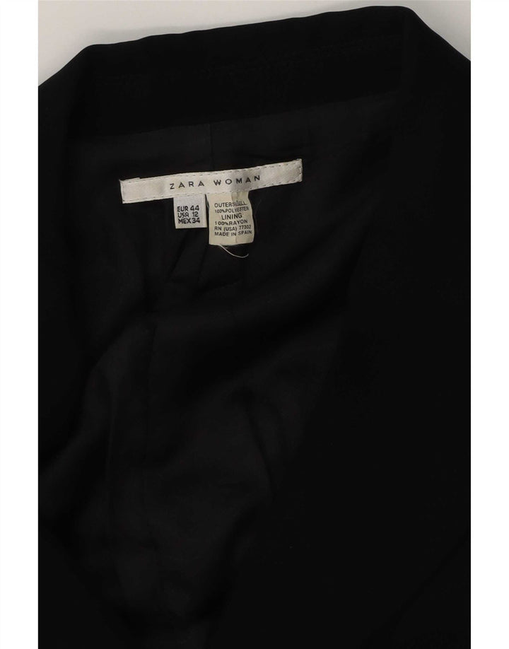 Zara Womens 2 Button Blazer Jacket EU 44 XL Black Polyester