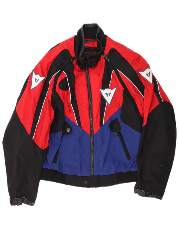 Dainese Mens Motorcycle Graphic Racer Jacket UK 38 Medium Red Colourblock