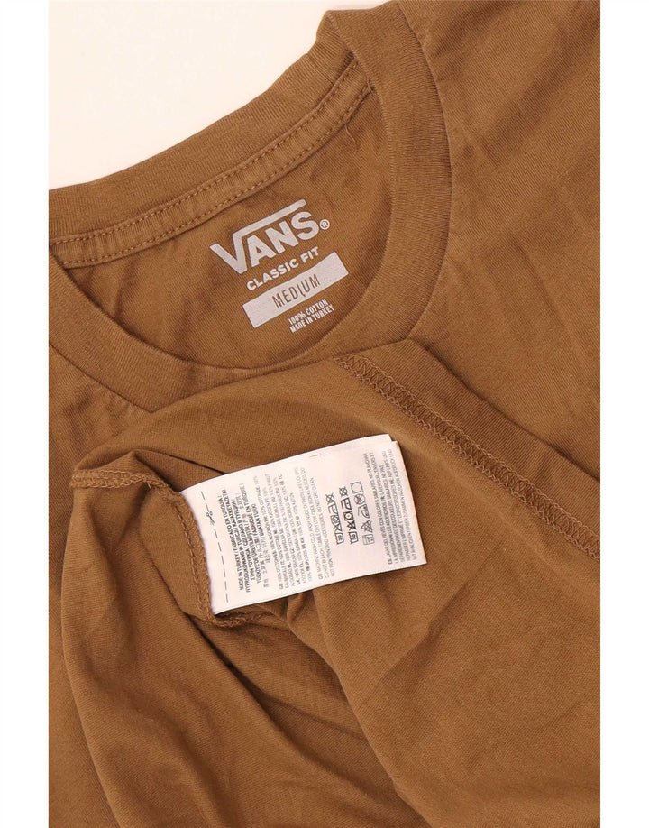 Vans Mens Classic Fit Graphic T-Shirt Top Medium Beige Cotton