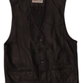 Vintage Mens Leather Waistcoat EU 50 Medium Black Leather