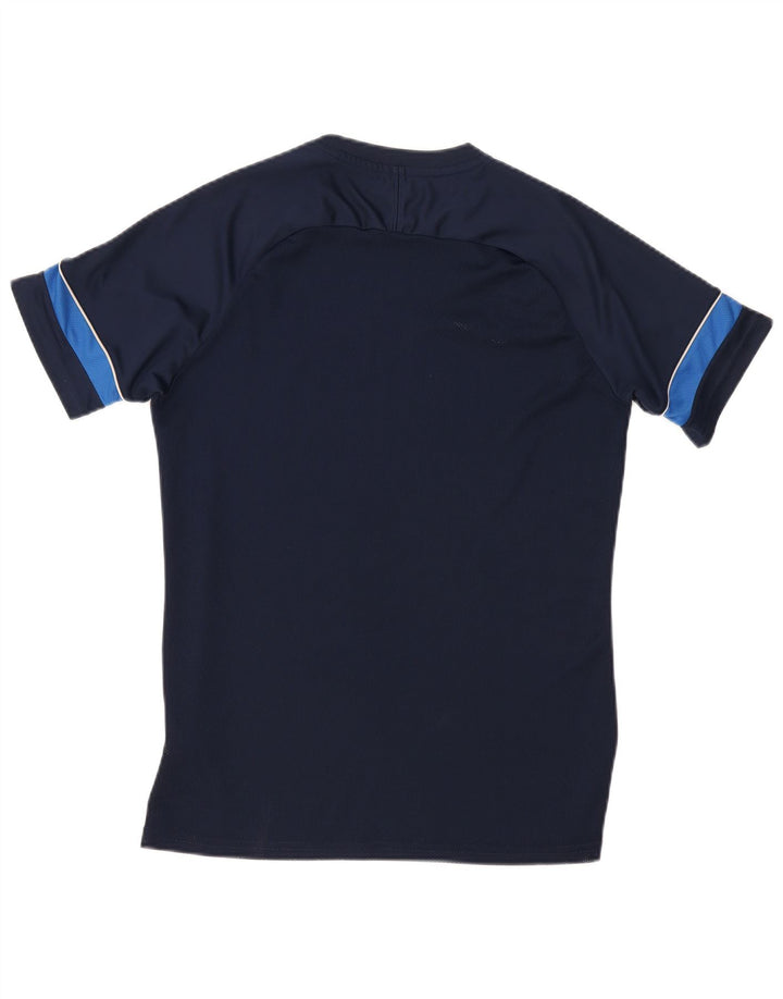 Nike Mens Dri Fit T-Shirt Top Medium Navy Blue Colourblock Polyester