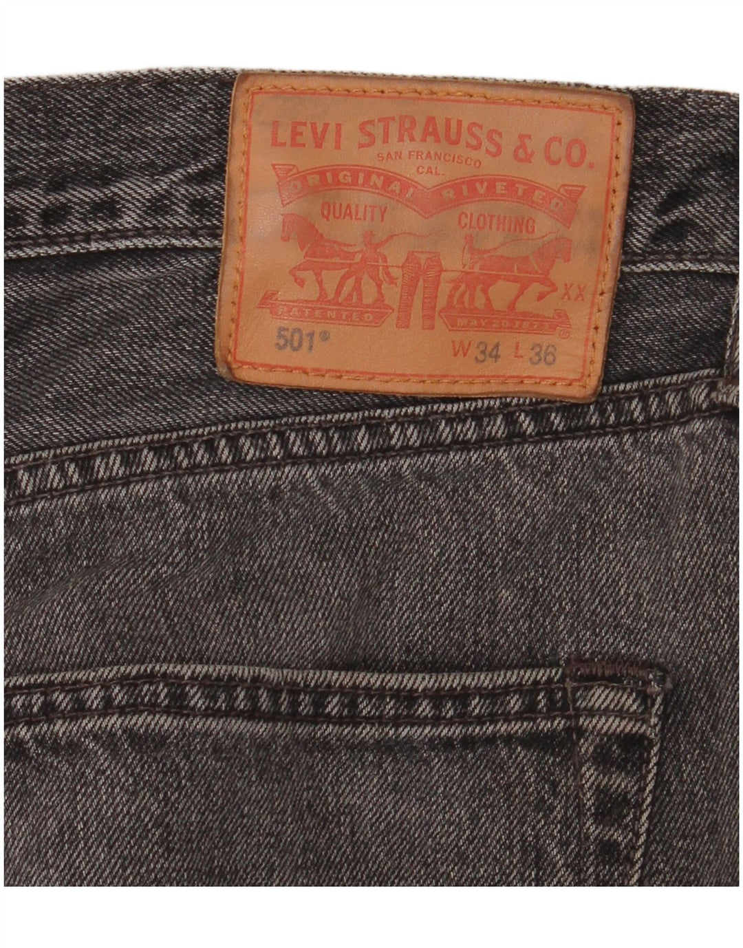 Levi's Mens 501 Straight Jeans W34 L36 Black