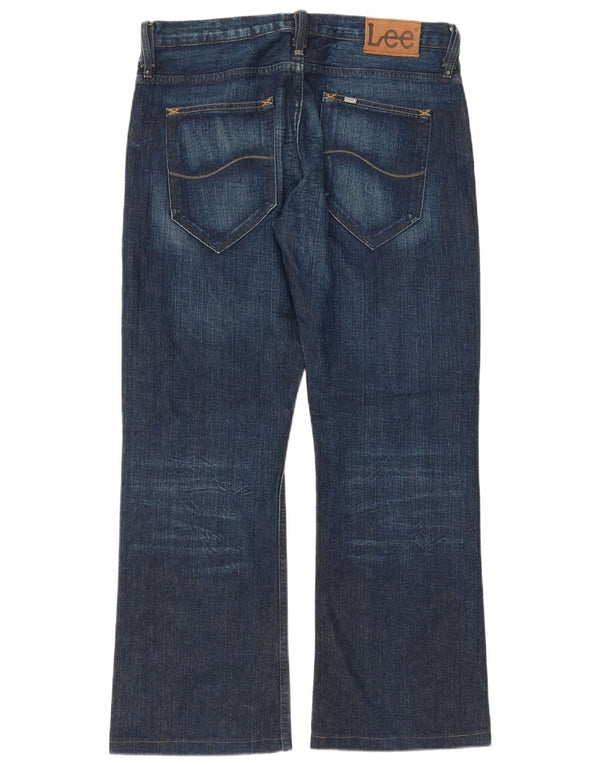 Lee Mens Clark Flared Jeans W34 L31 Navy Blue Cotton