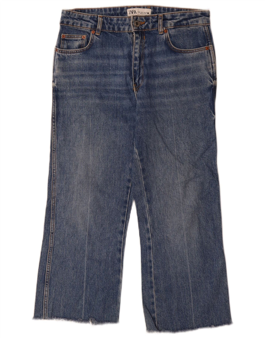 Zara Womens Cropped Jeans EU 36 XS W26 L26 Blue