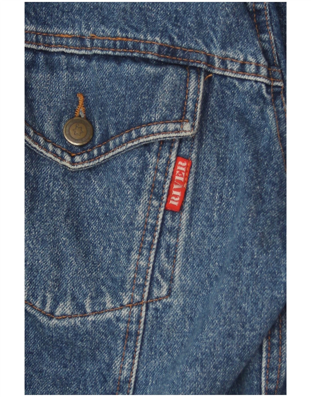 River Mens Denim Jacket UK 42 XL Blue