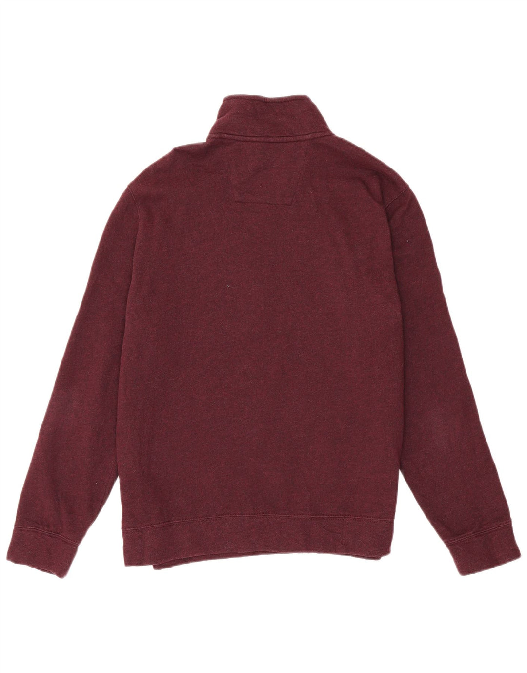 Nautica Mens Zip Neck Sweatshirt Jumper Medium Burgundy Cotton