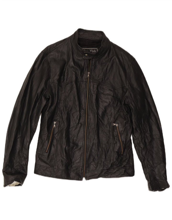 Vintage Mens Leather Jacket UK 38 Medium Black Leather