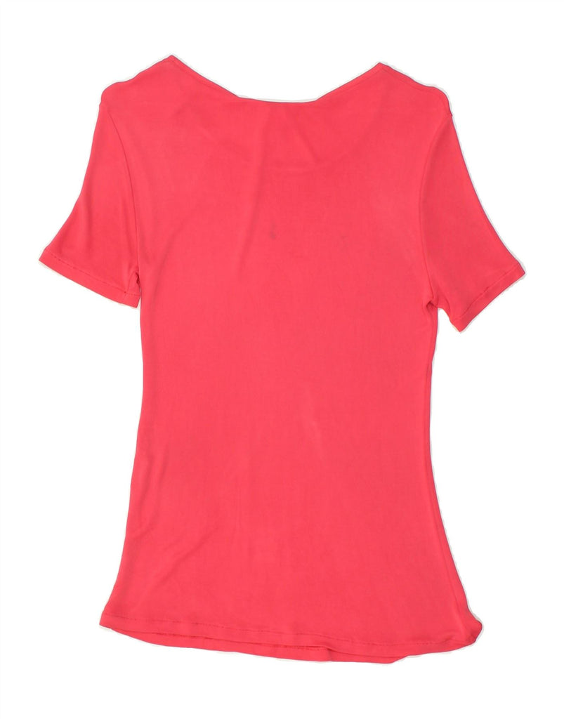 MAX MARA Womens T-Shirt Top UK 12 Medium Pink Rayon | Vintage Max Mara | Thrift | Second-Hand Max Mara | Used Clothing | Messina Hembry 