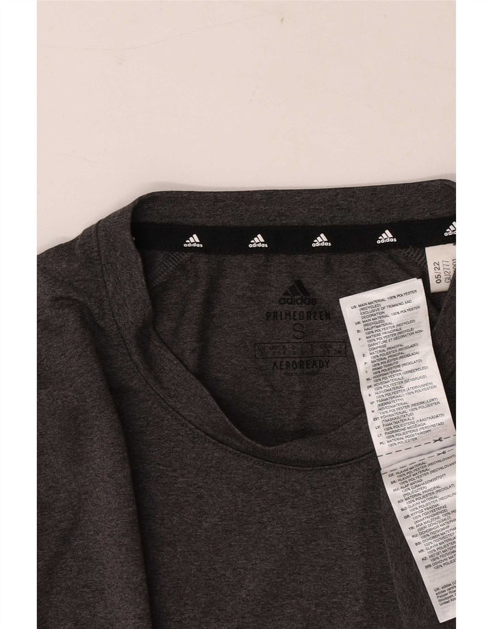 Adidas Mens Aeroready T-Shirt Top Small Grey Polyester