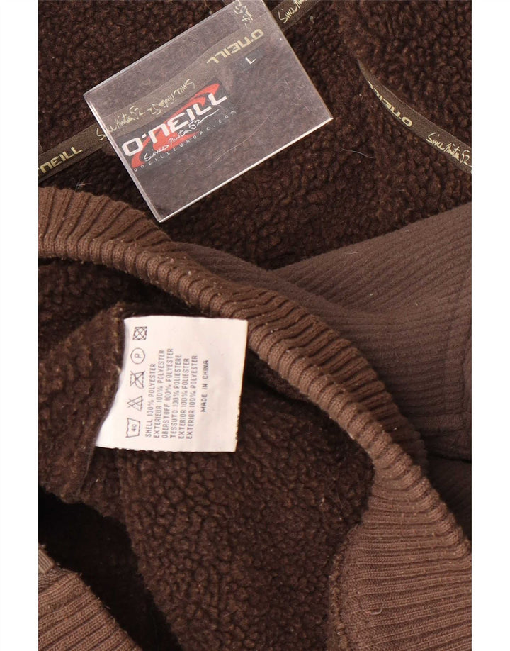 O'Neill Mens Graphic Hoodie Jumper Large Brown Polyester